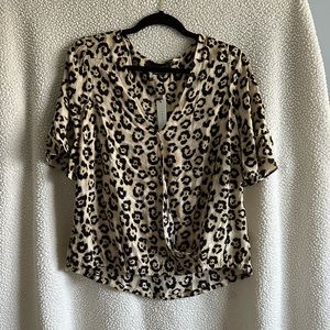 Sanctuary cheetah print blouse, size small